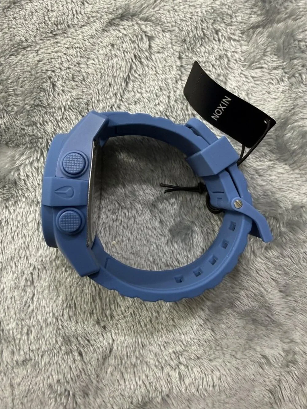 New Nixon The Unit Men's Watch Digital Dial Marina Blue Rubber Quartz A197 1405
